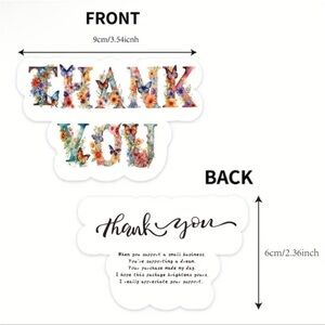 Thank You Cards 50ct Double Sided Splat Style Seller Supplies Shipping Supplies